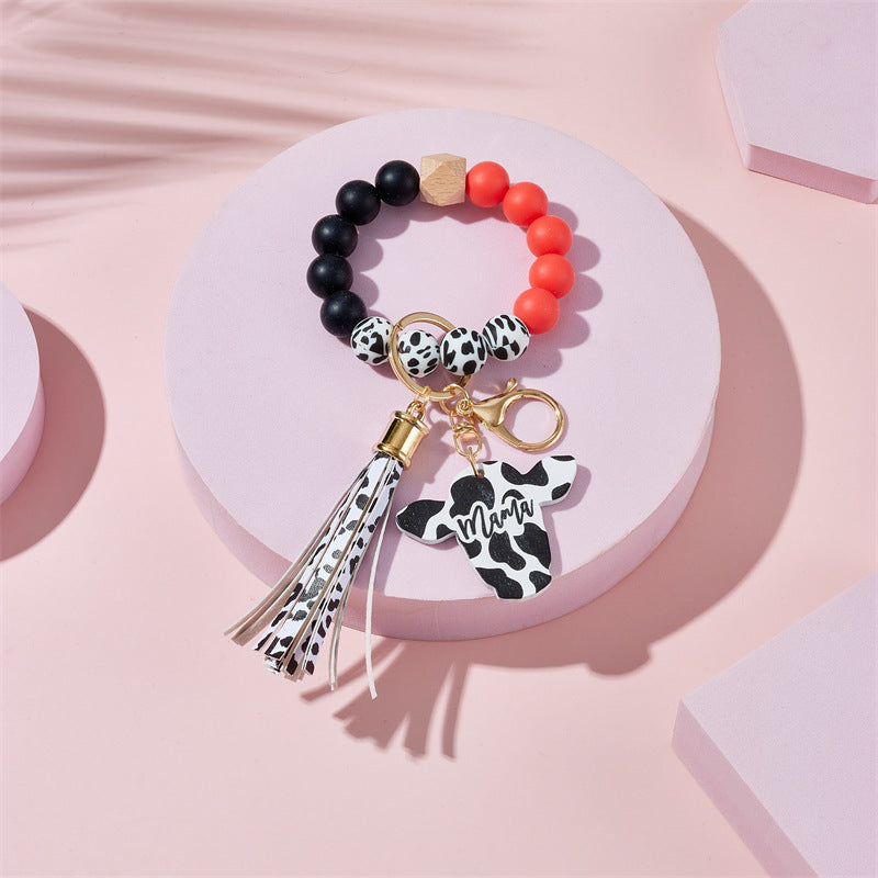 Llavero de muñeca con cuentas de silicona de estilo occidental de estilo occidental de estilo occidental